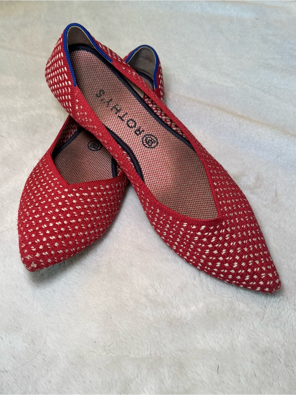 Rothy’s The Point Red Apple Honeycomb Flats – Size 11.5 | Retired HTF